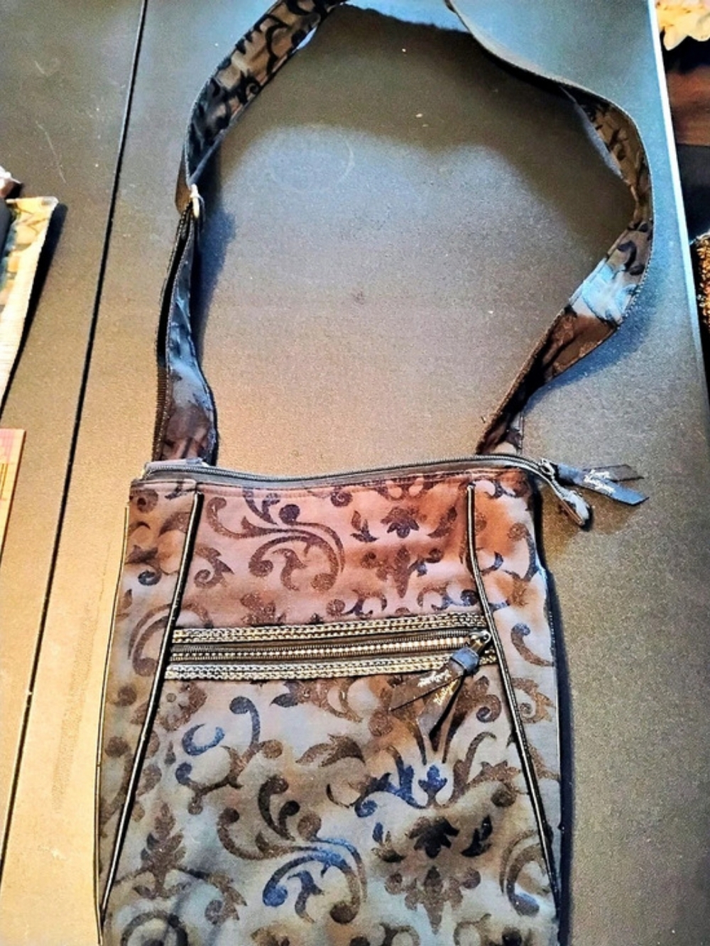 Thirty One Floral Print Crossbody Bag in Brown